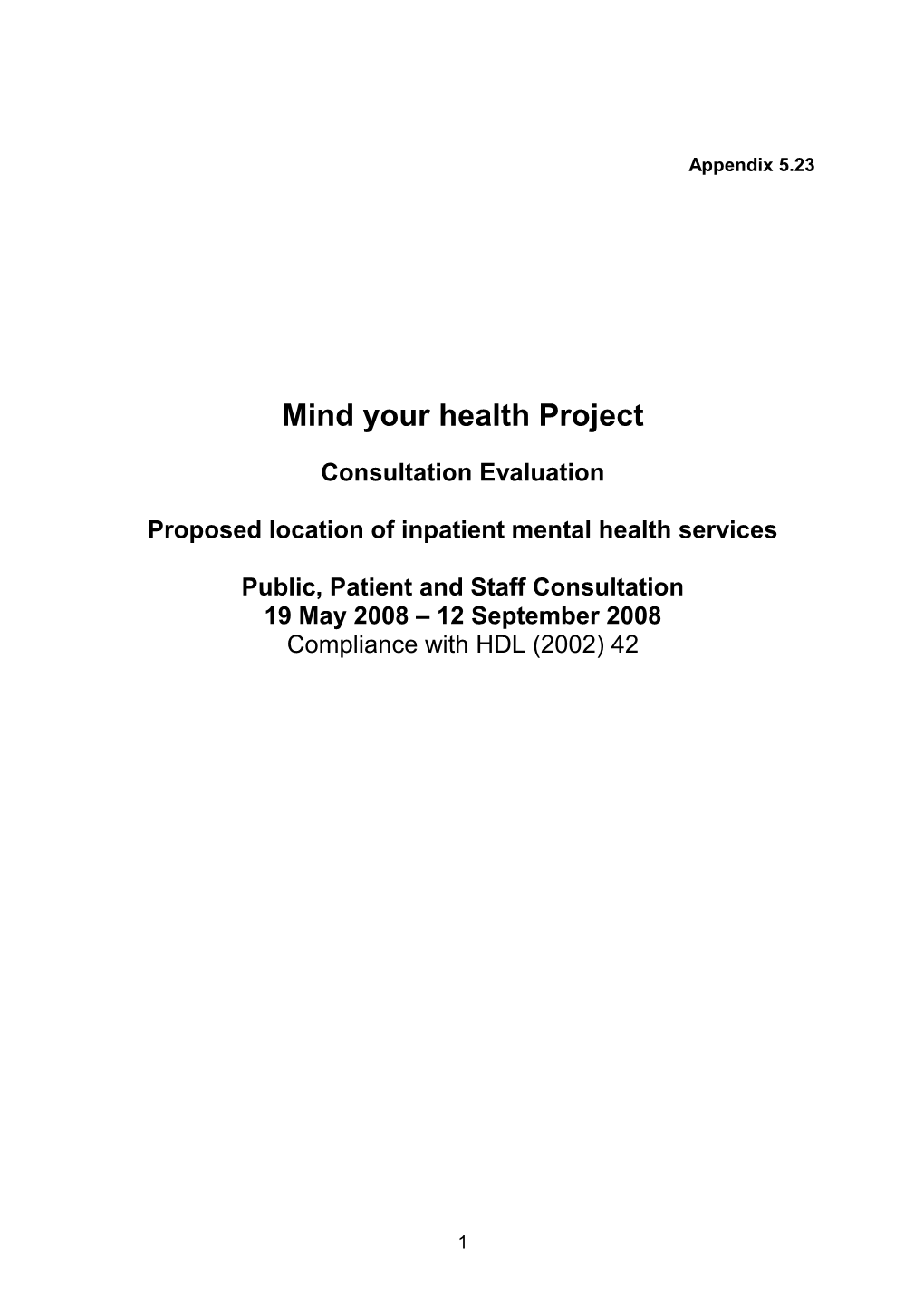Mind Your Health Project