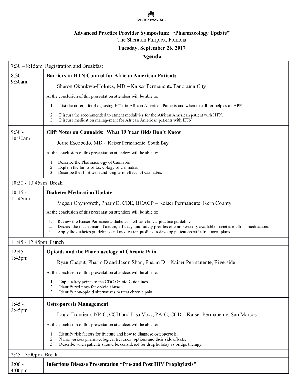 Advanced Practice Provider Symposium: Pharmacology Update