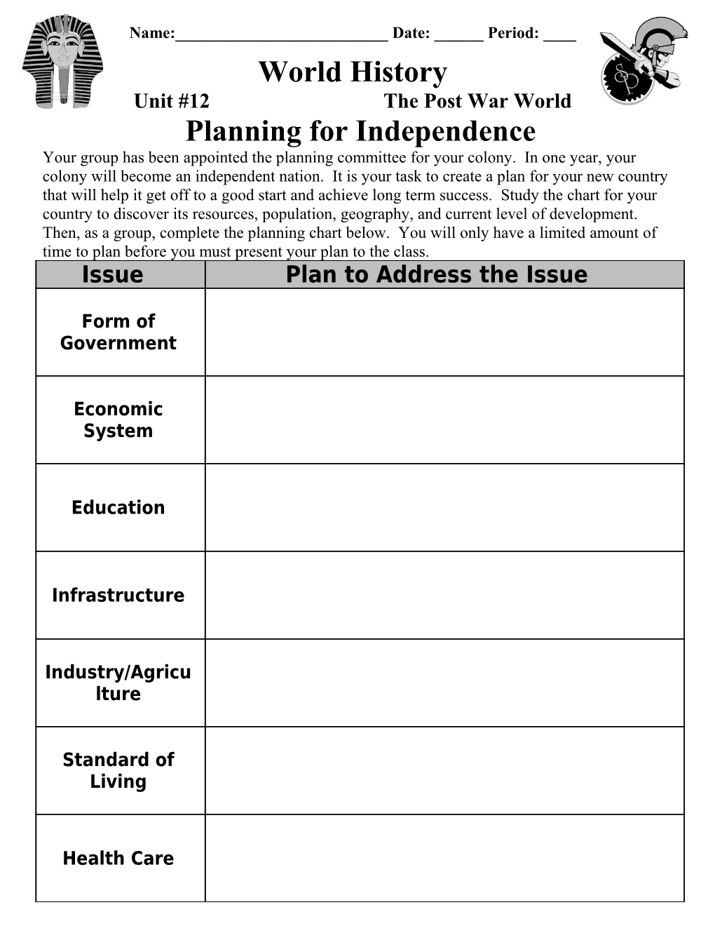 Planning for Independence