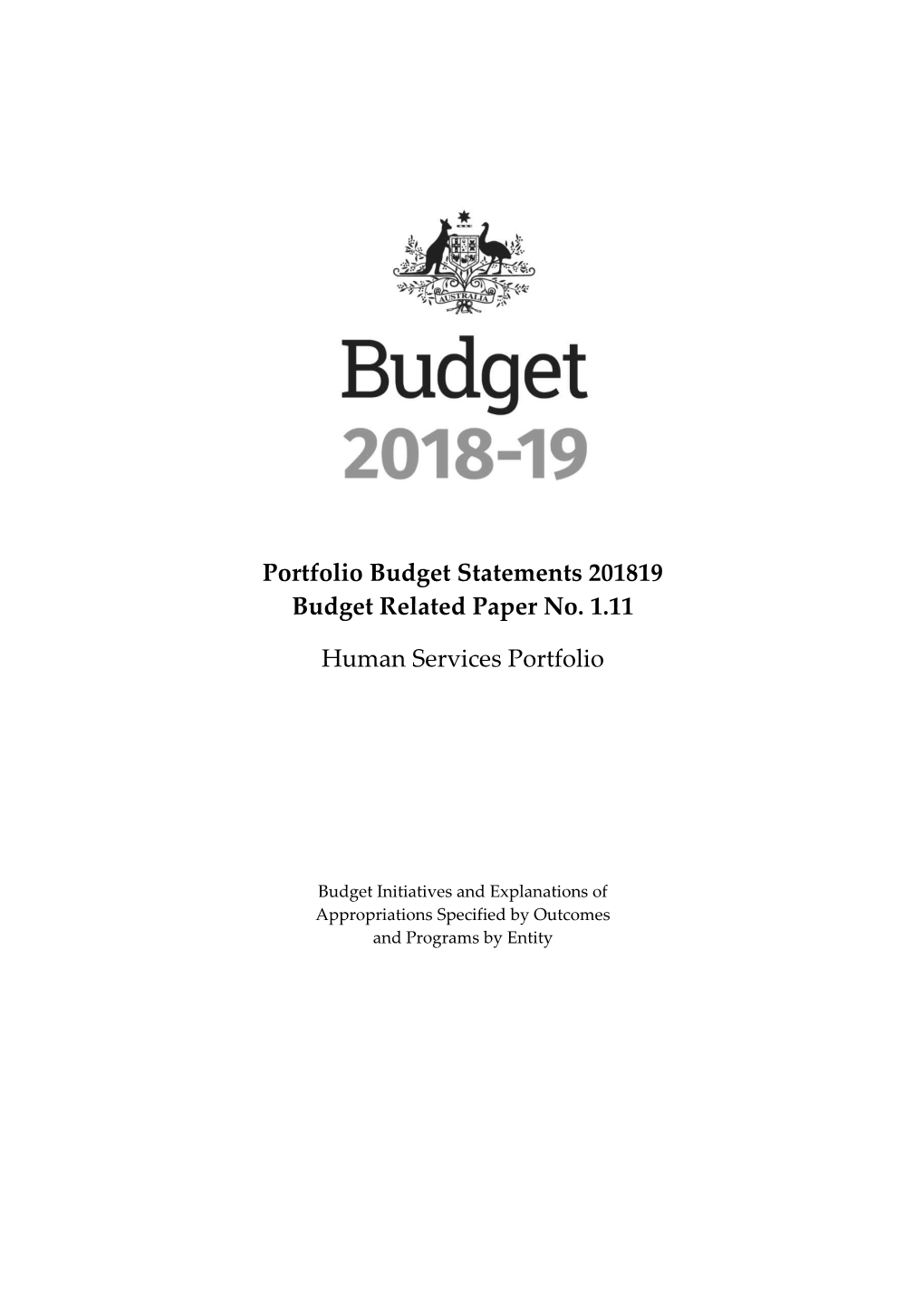 Budget 2018-19 Portfolio Budget Statements