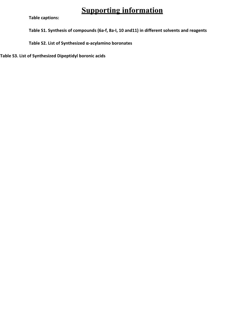 Tables1. Synthesisof Compounds(6A-F, 8A-I, 10 And11)Indifferentsolventsandreagents