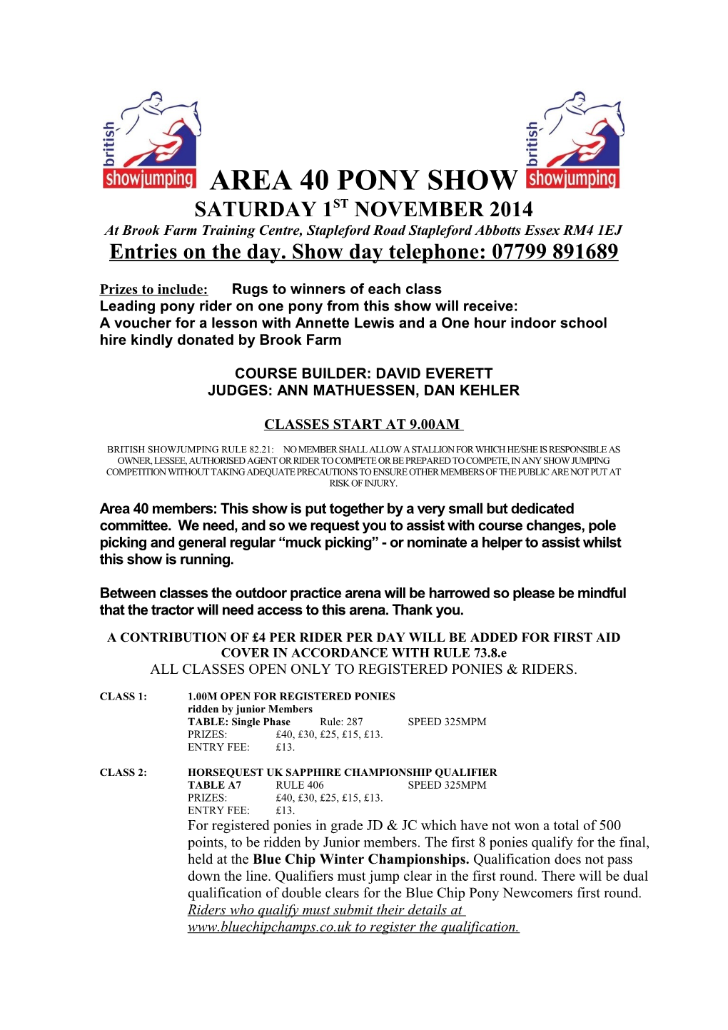 Area 40 Pony Show