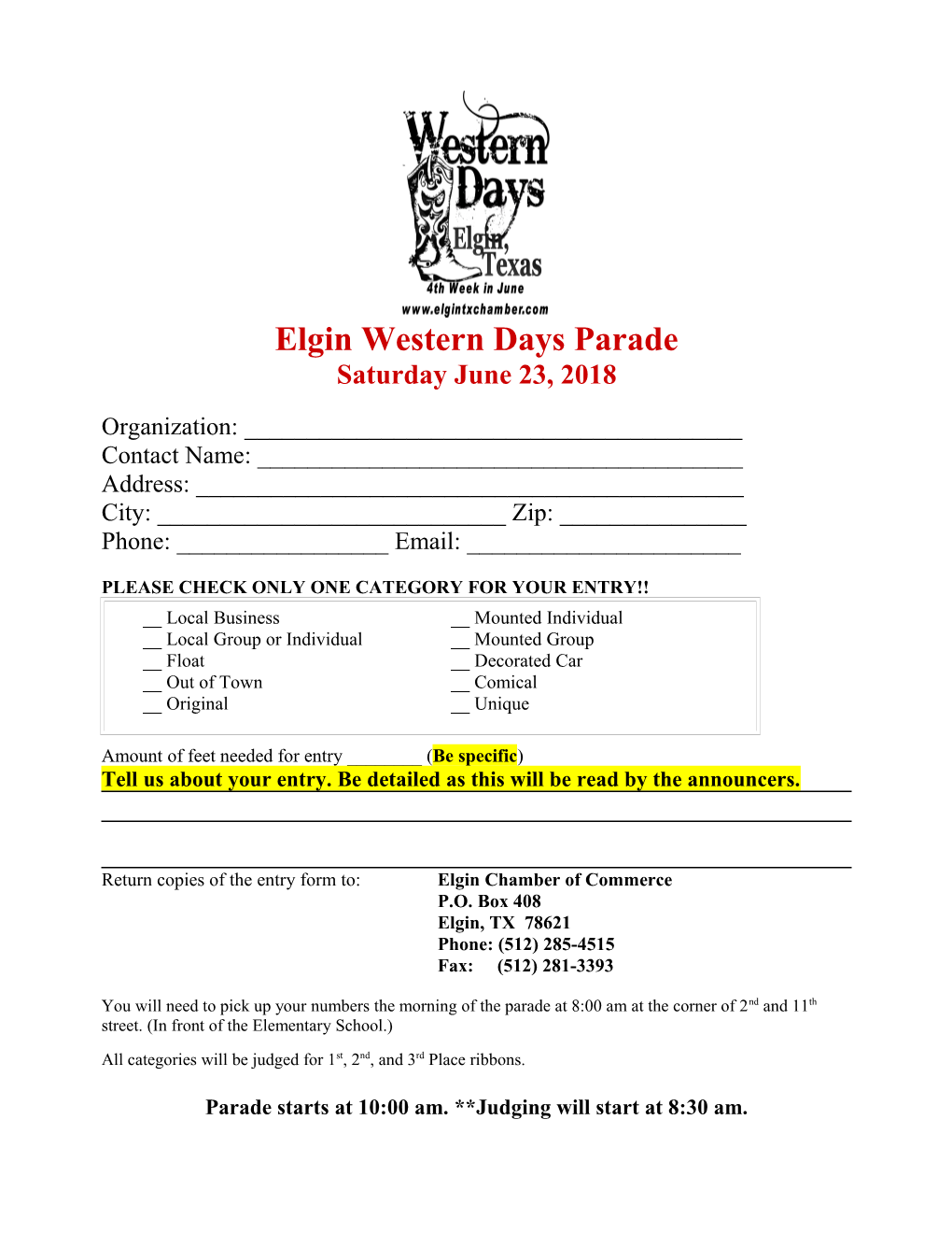 Elgin Western Days Parade