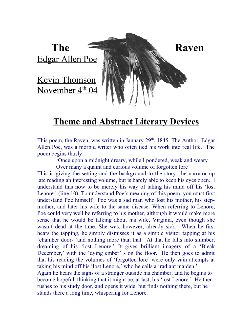 Theme and Abstract Literary Devices