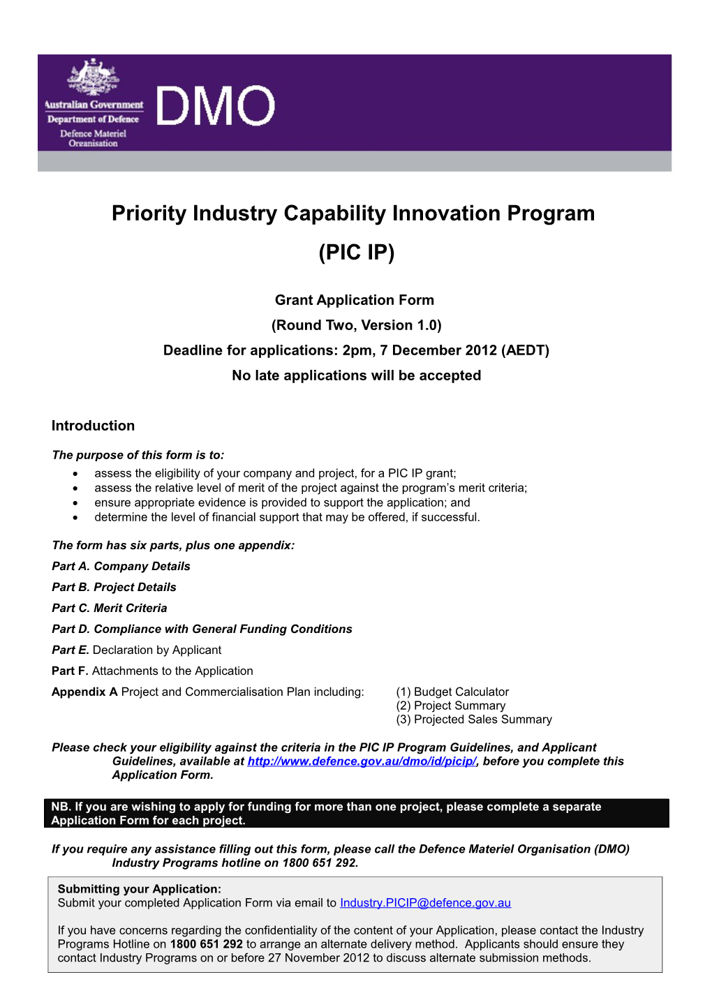 Priority Industry Capability Innovation Program