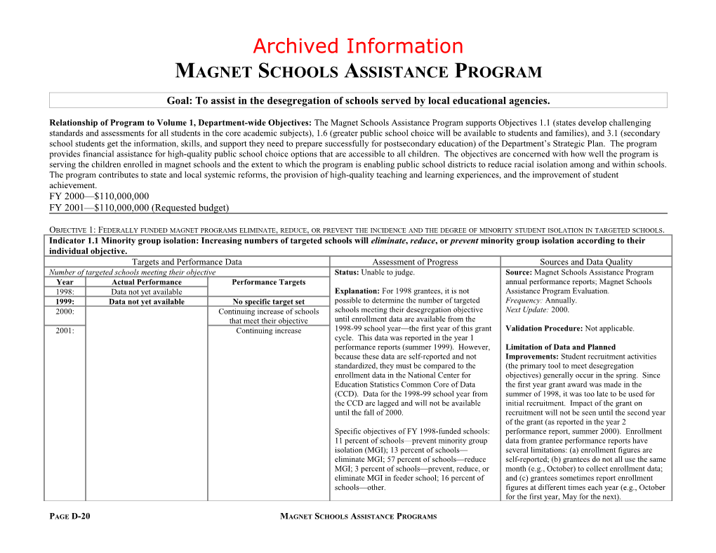 Archived: Magnet Schools Assistance Program