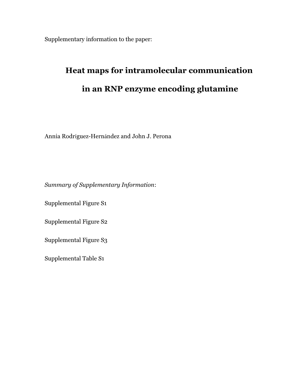 Heat Maps for Intramolecular Communication
