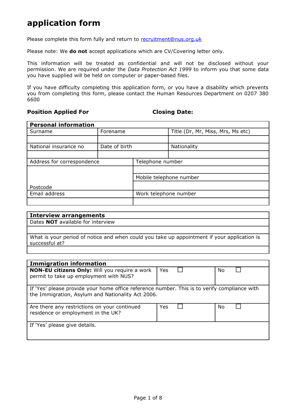 Please Complete This Form Fully and Return To