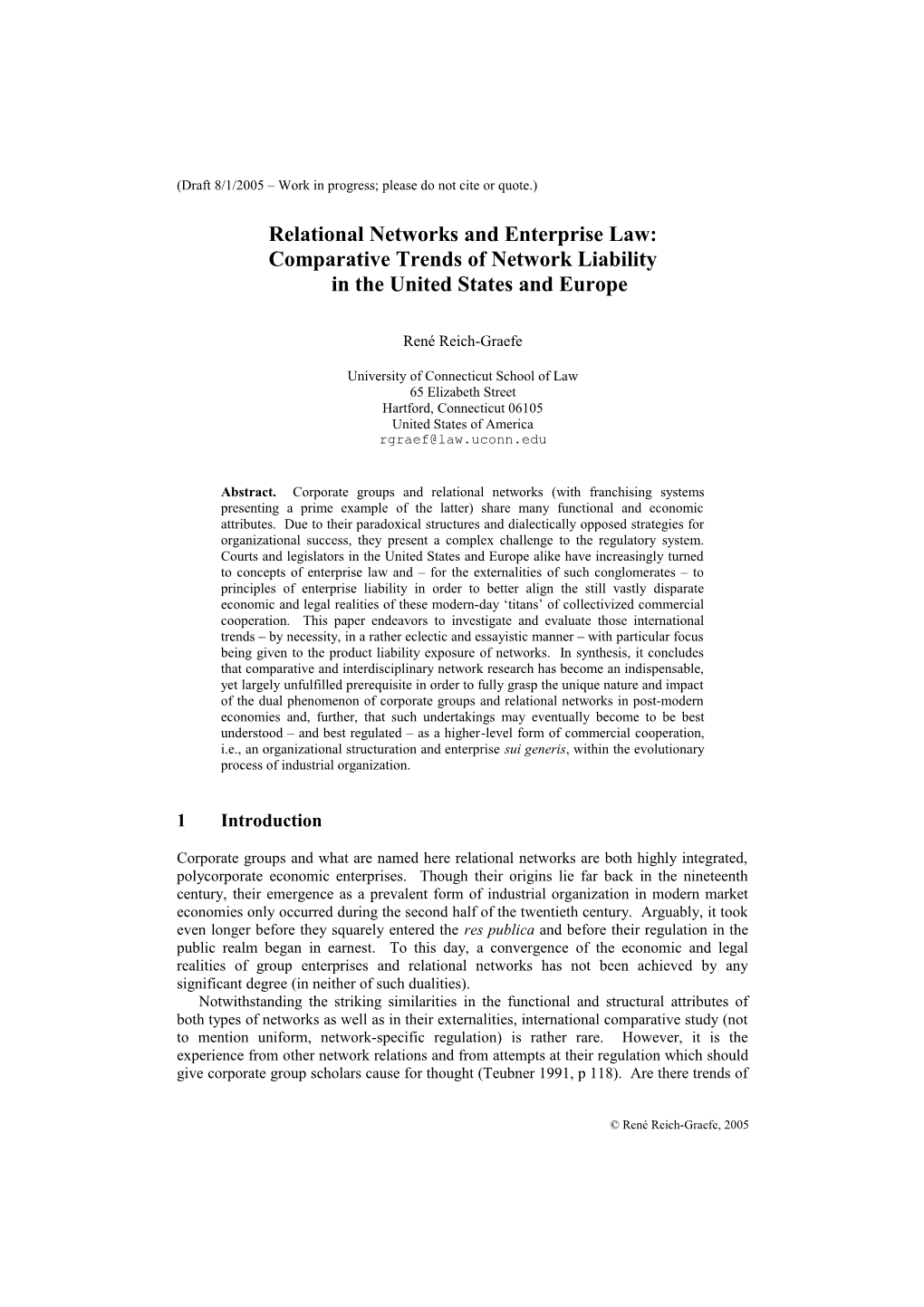 Relational Networks and Enterprise Law