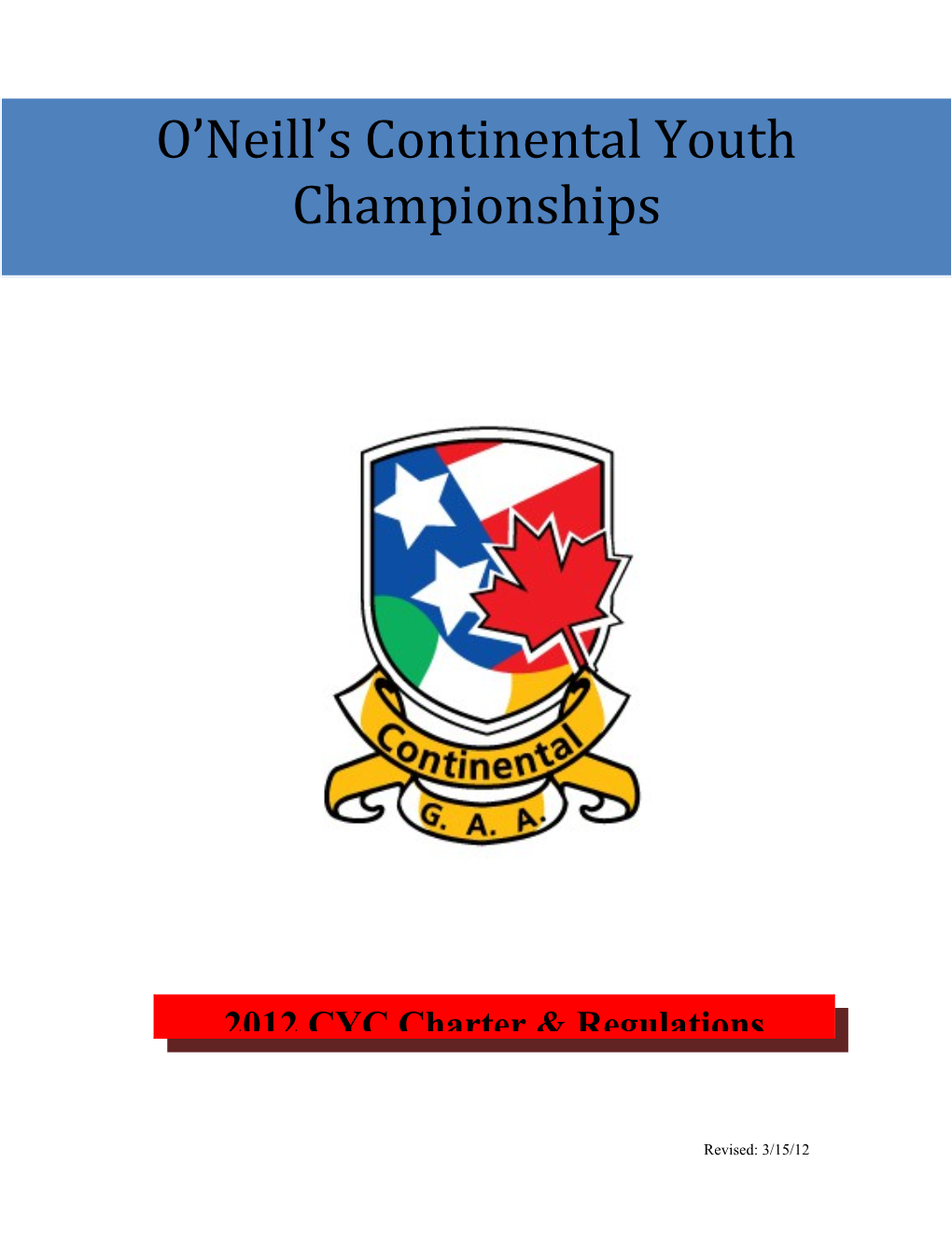 Continental Youth Tournament Regulations 2012