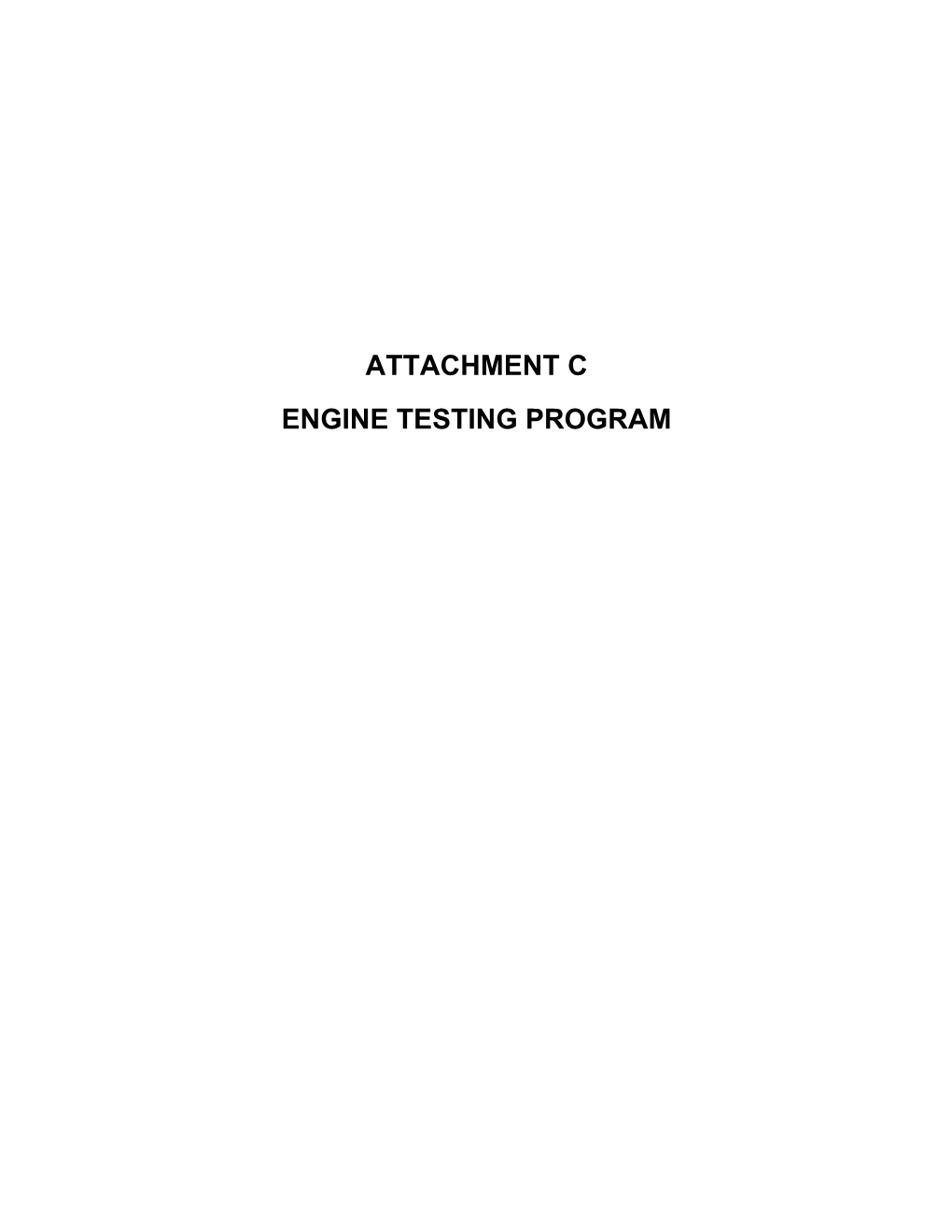Engine Testing Program
