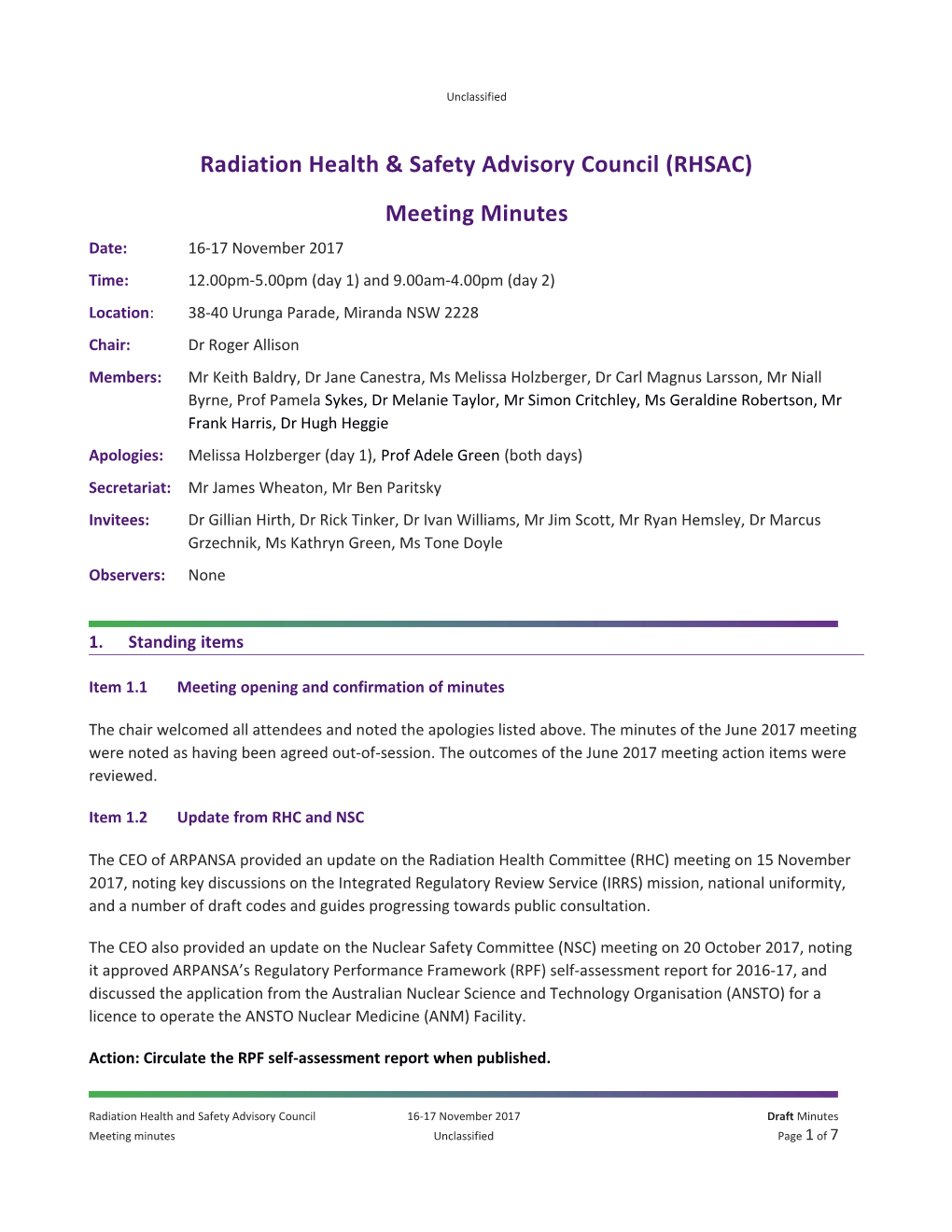 Radiation Health & Safety Advisory Council (RHSAC)