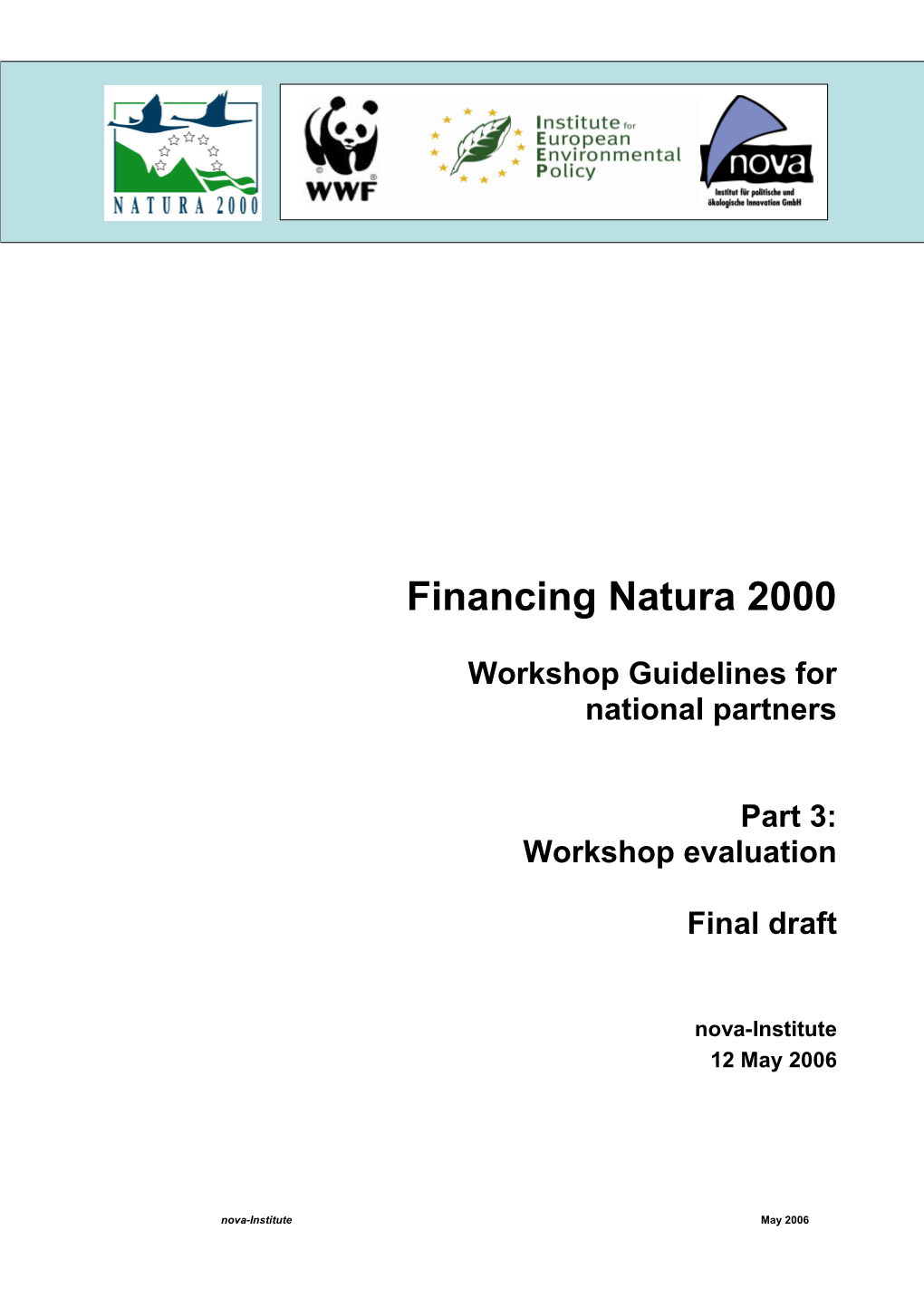Financing Natura 2000 - Workshop Concept