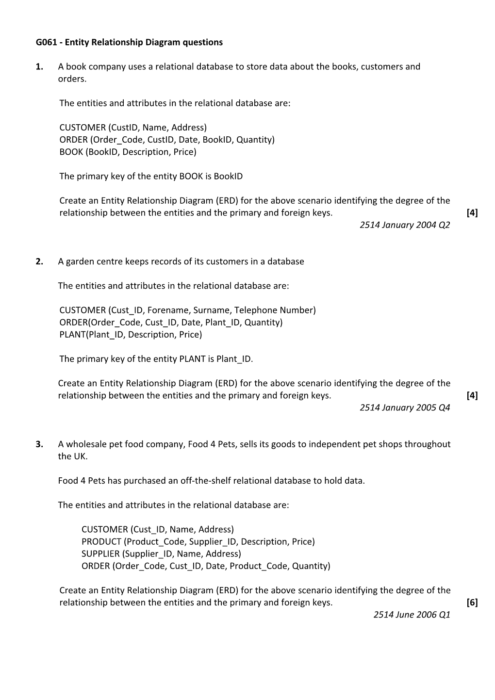 G063 - Project Planning Questions