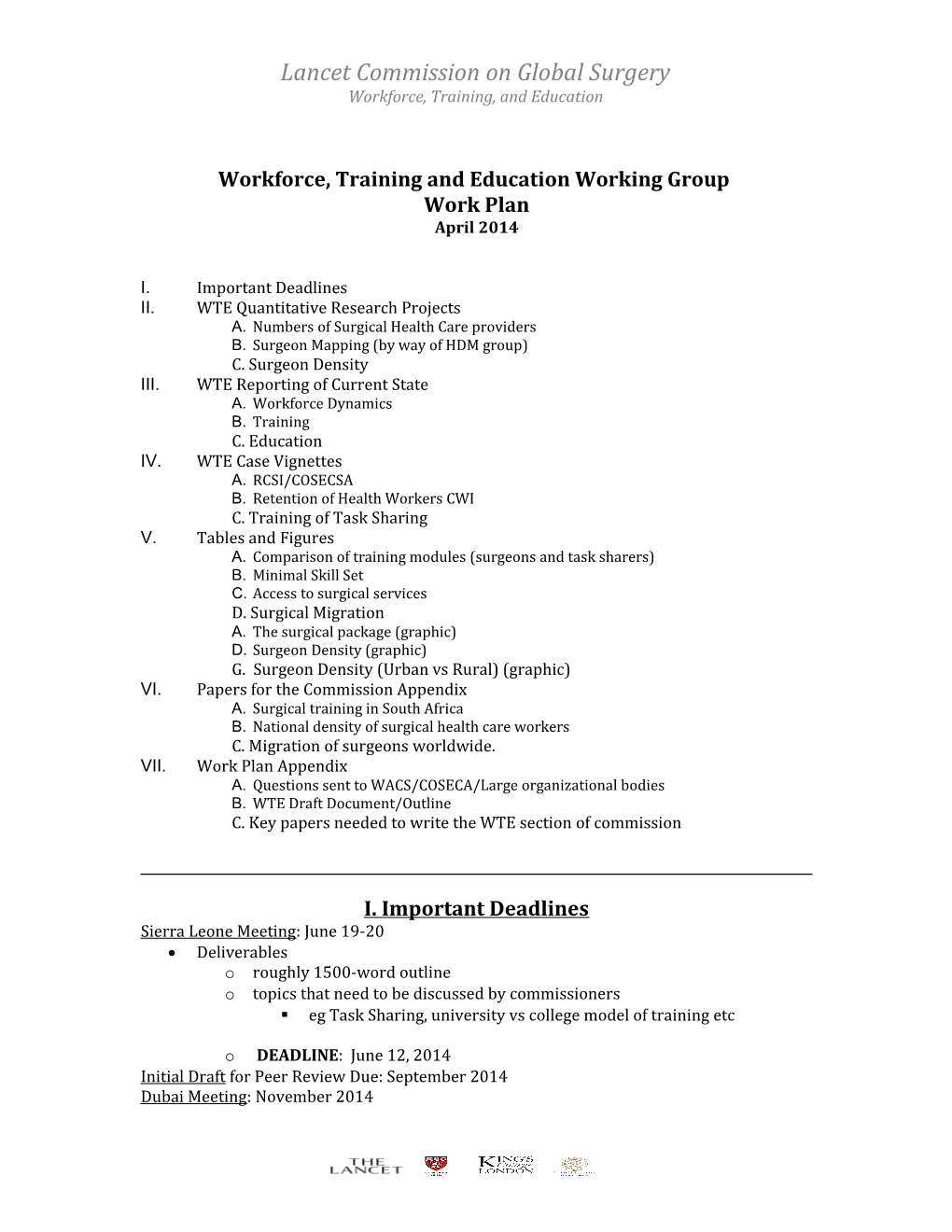 Workforce, Training and Education Working Group