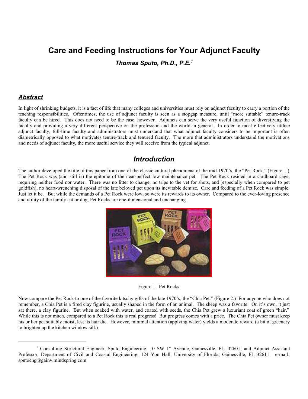 Care and Feeding Instructions for Your Adjunct Faculty