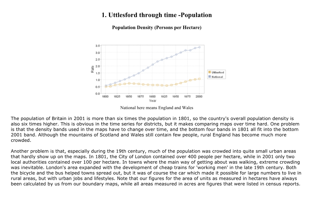 1. Uttlesford Through Time -Population