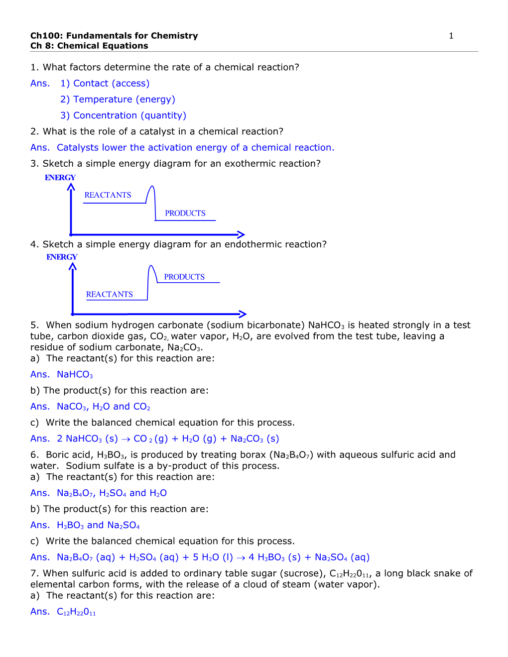 1. What Factors Determine the Rate of a Chemical Reaction?