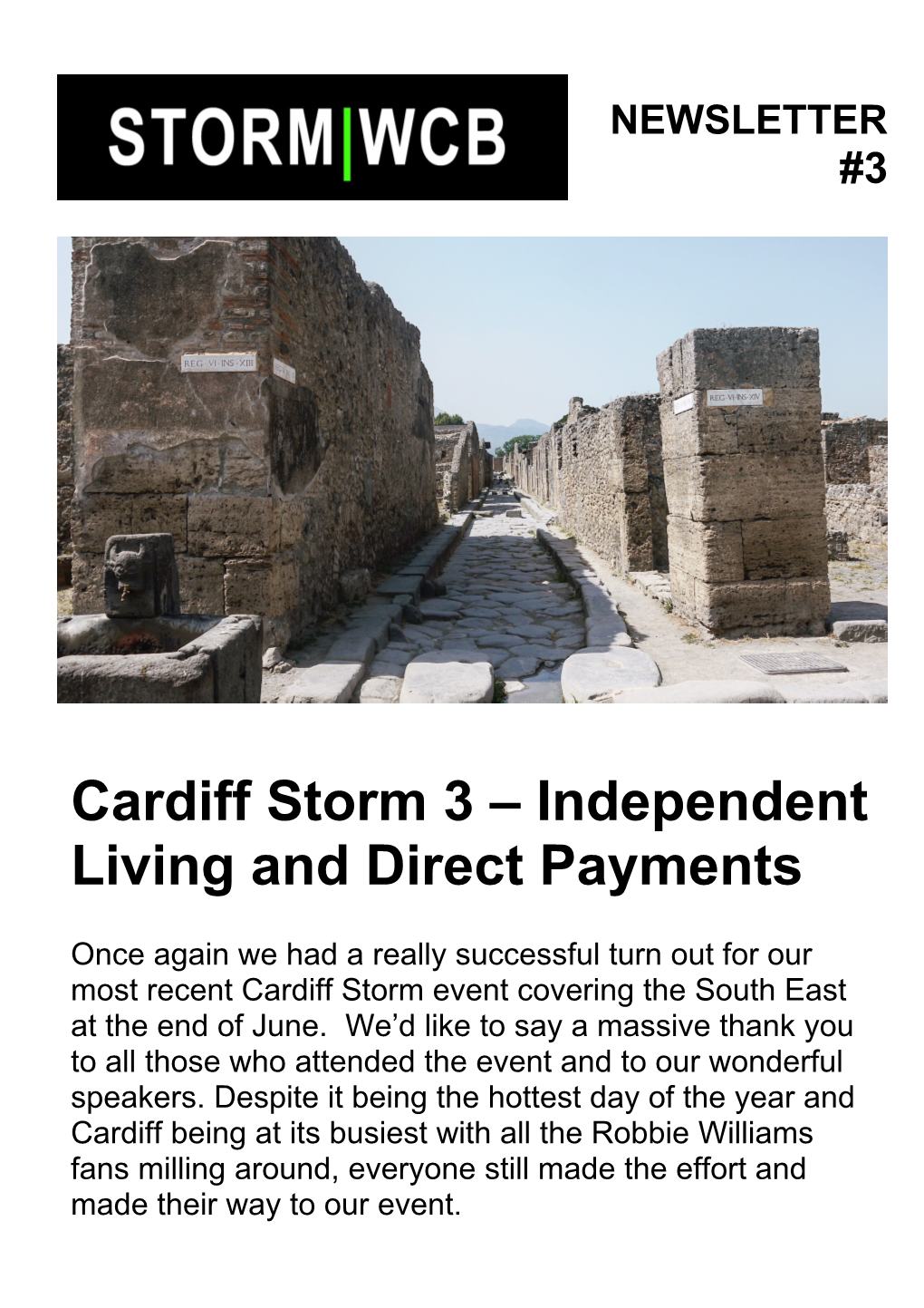 Cardiff Storm 3 Independent Living and Direct Payments