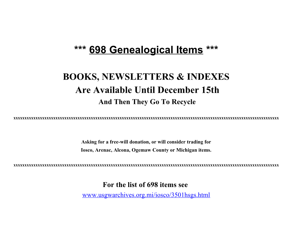 698 Genealogical Items
