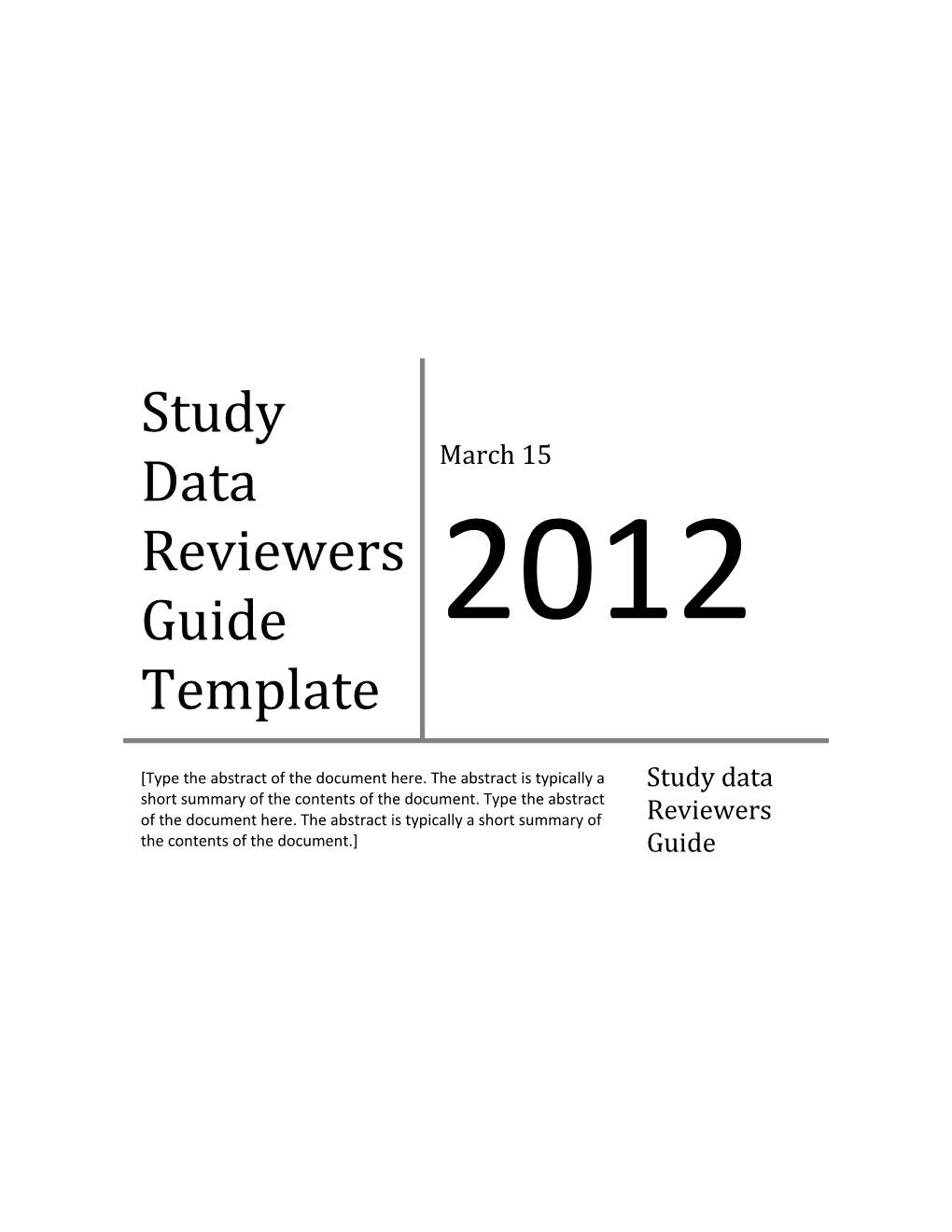 Study Data Reviewers Guide Template