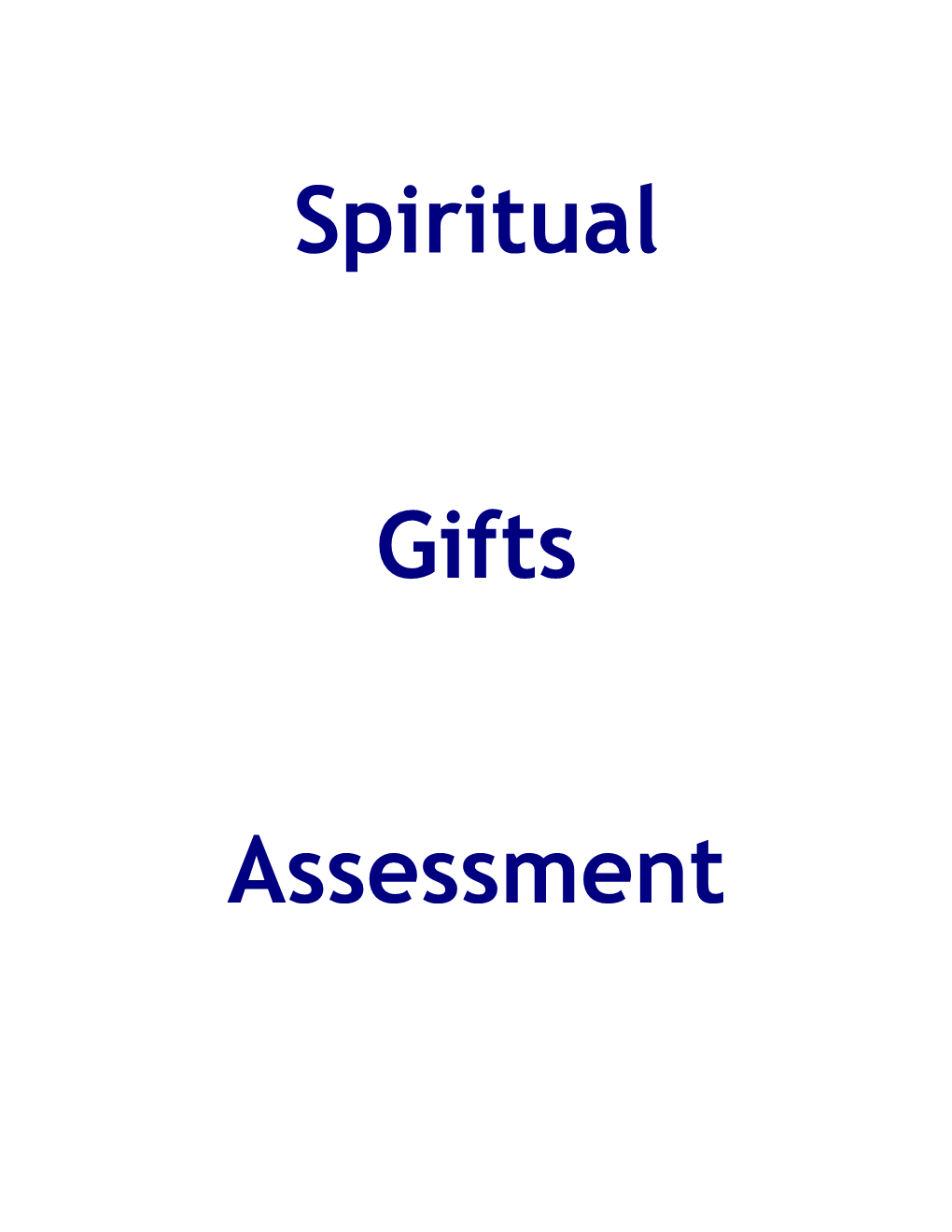 Spiritual Gifts Assessment