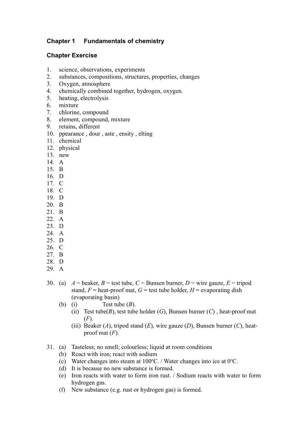 Chapter 1Fundamentals of Chemistry