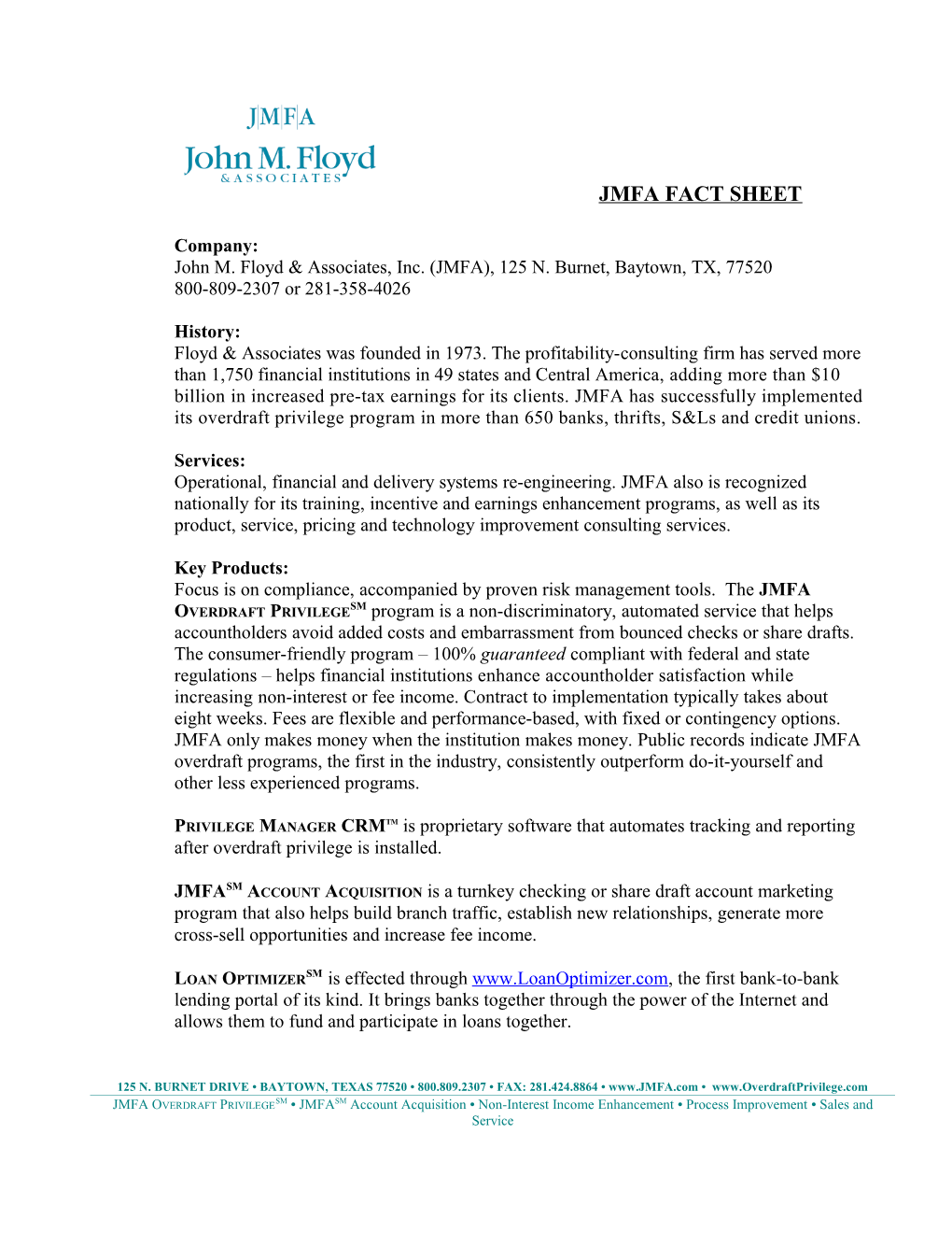 John M. Floyd & Associates, Inc. (JMFA), 125 N. Burnet, Baytown, TX, 77520