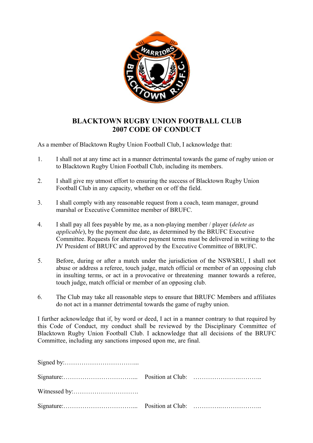 Blacktownrugby Union Football Club