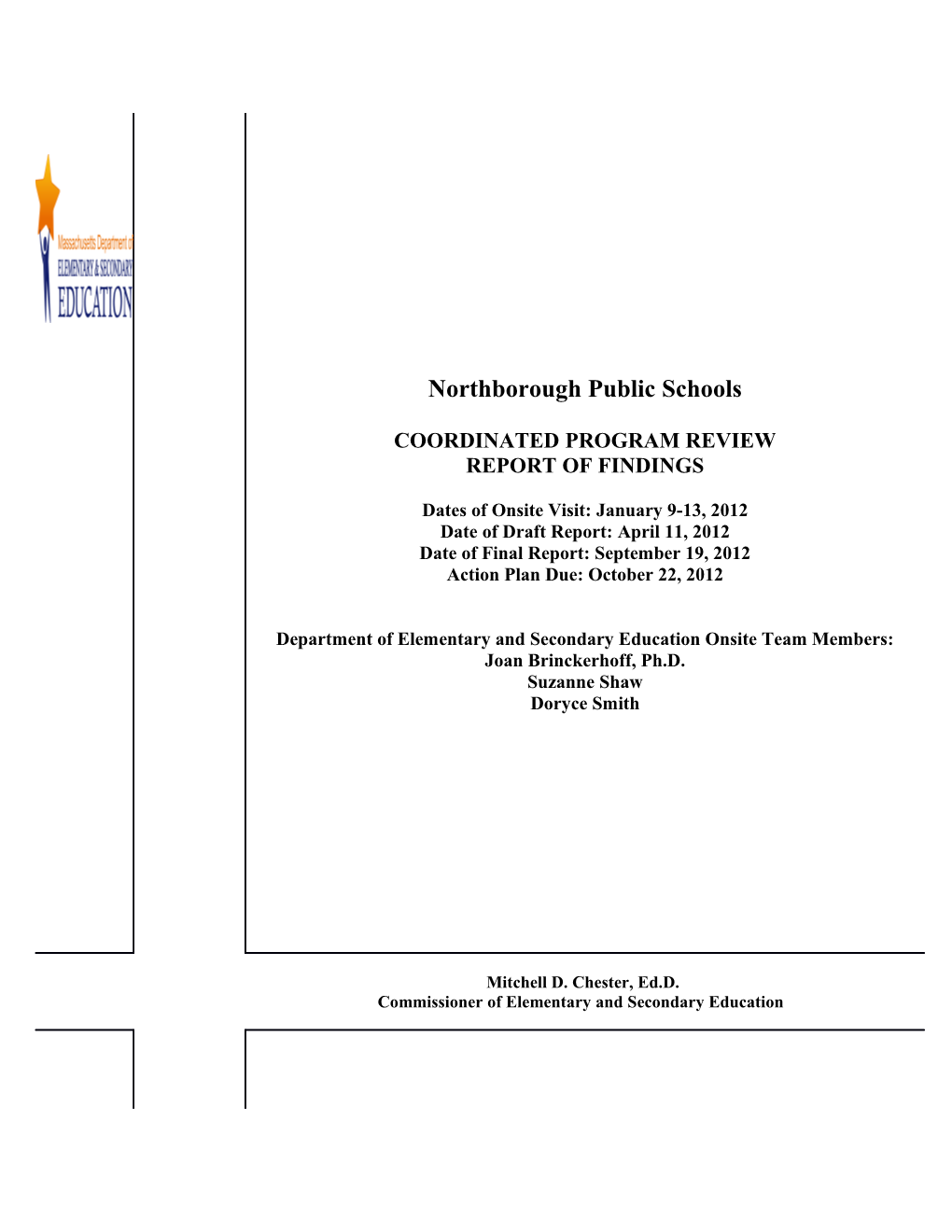Northborough Public Schools Final Report 2012