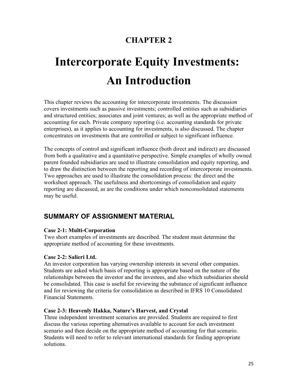 Intercorporate Equity Investments