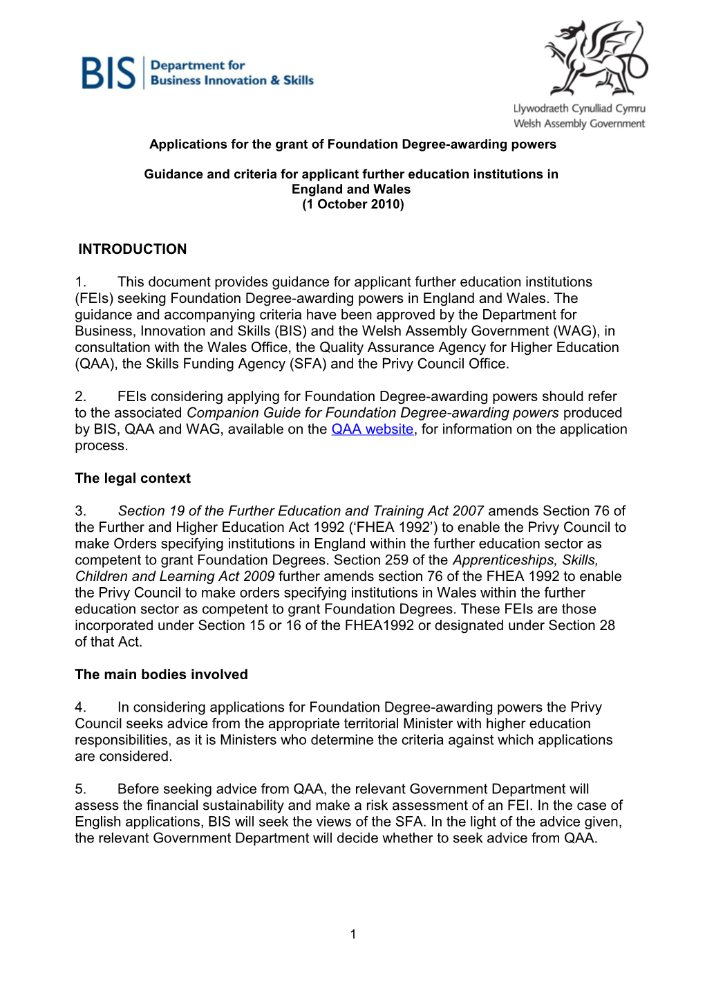 Institutional Guidance Notes - DAP/UT Criteria 2004