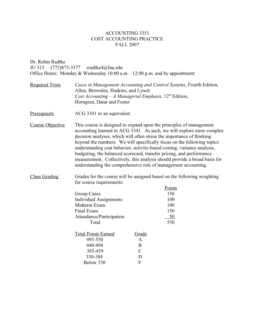 Cost Accounting Practice