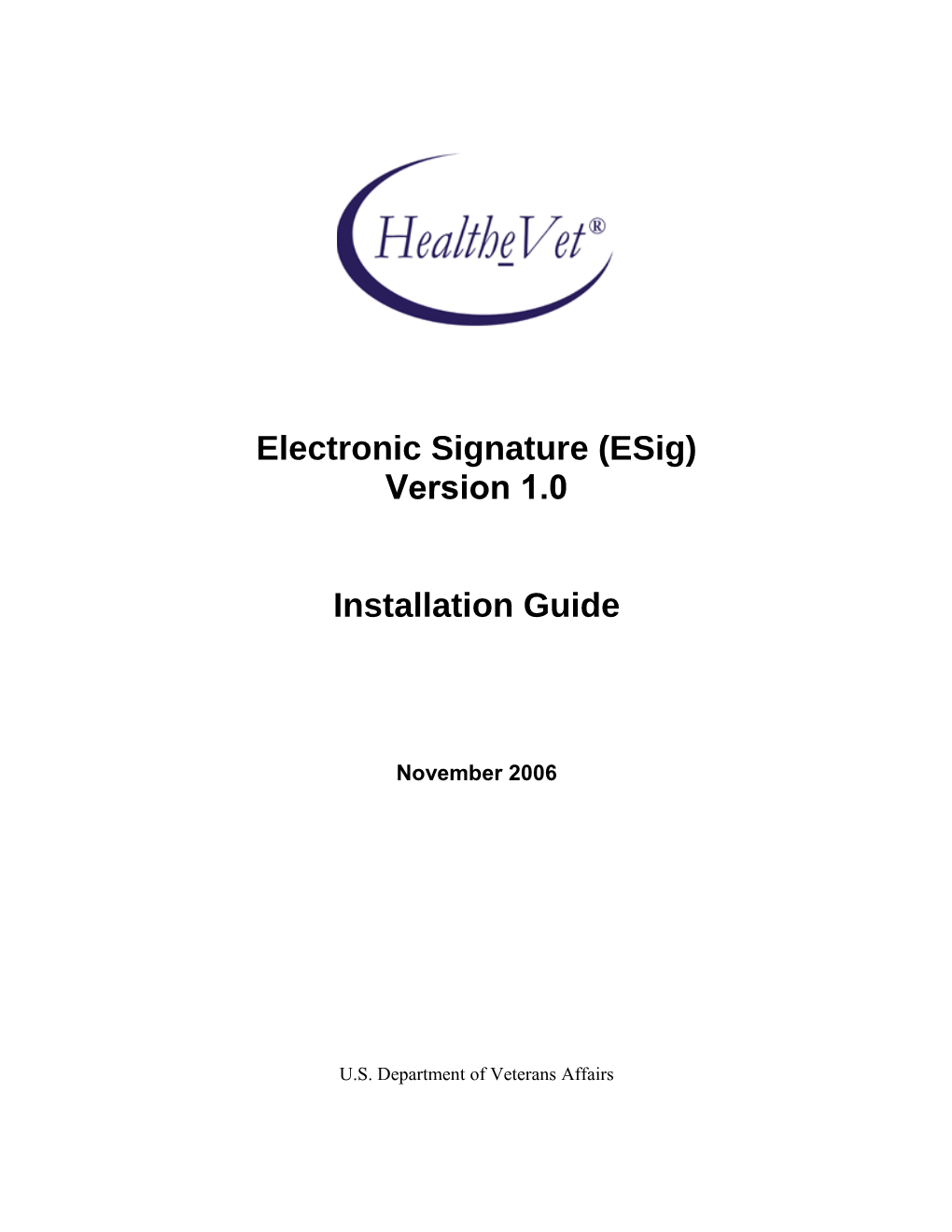 Electronic Signature 1.0 Installation Guide