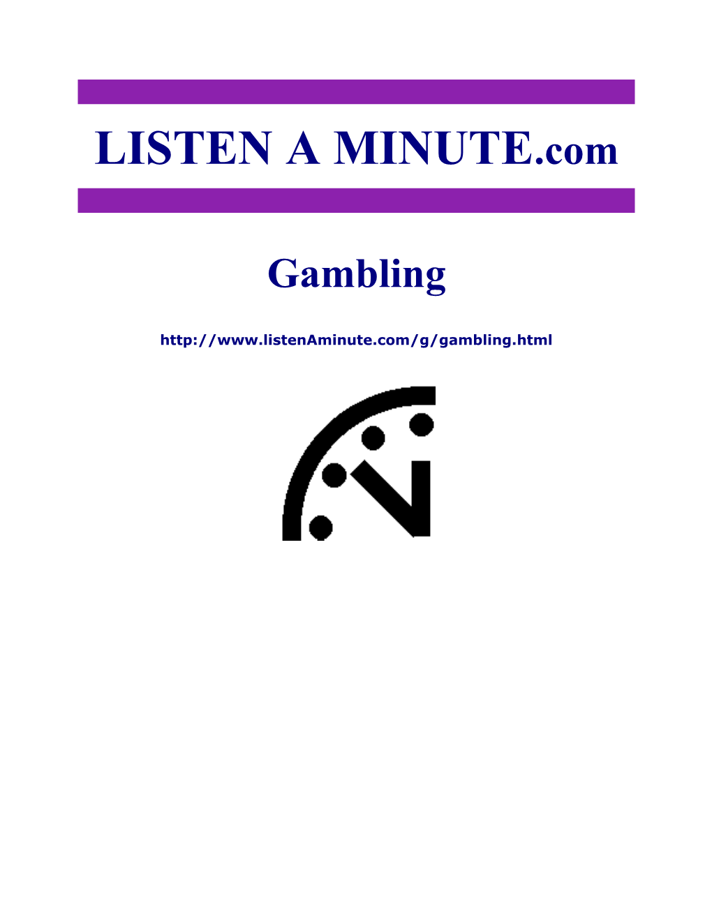 Listen a Minute.Com - ESL Listening - Gambling