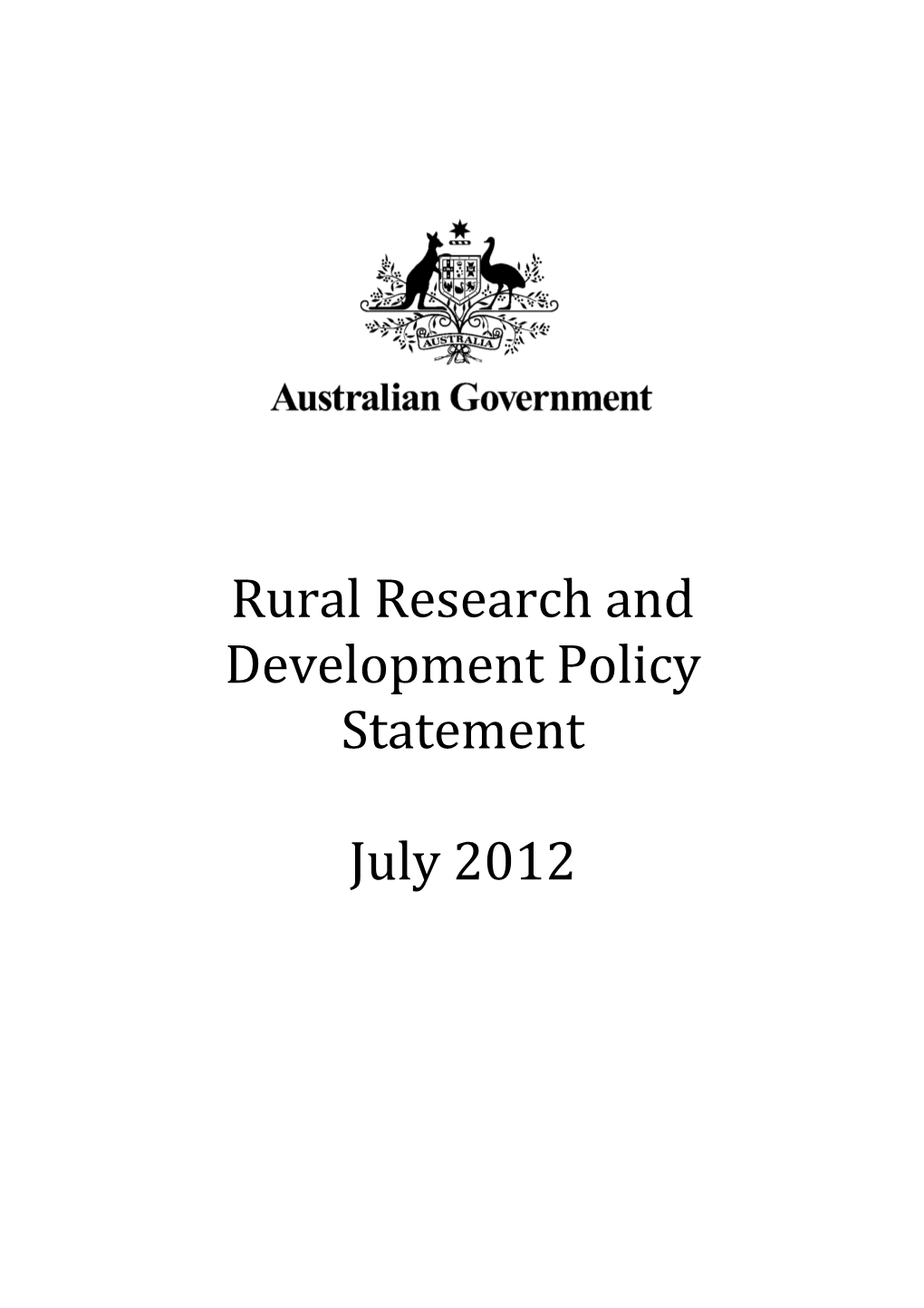 Rural Research and Development Policy Statement