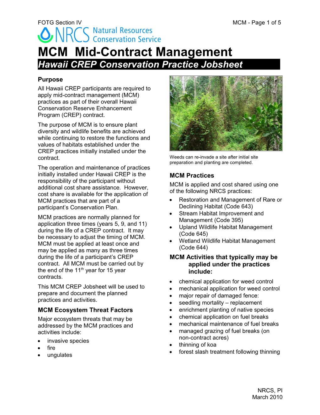 MCM Mid-Contract Management