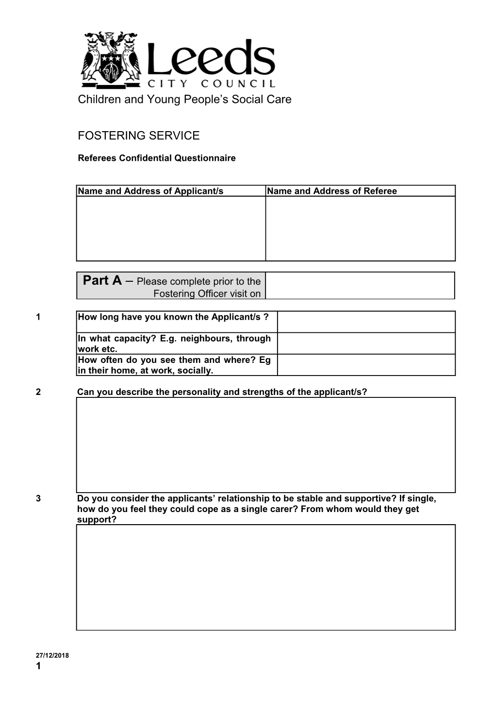 Name and Address of Referee