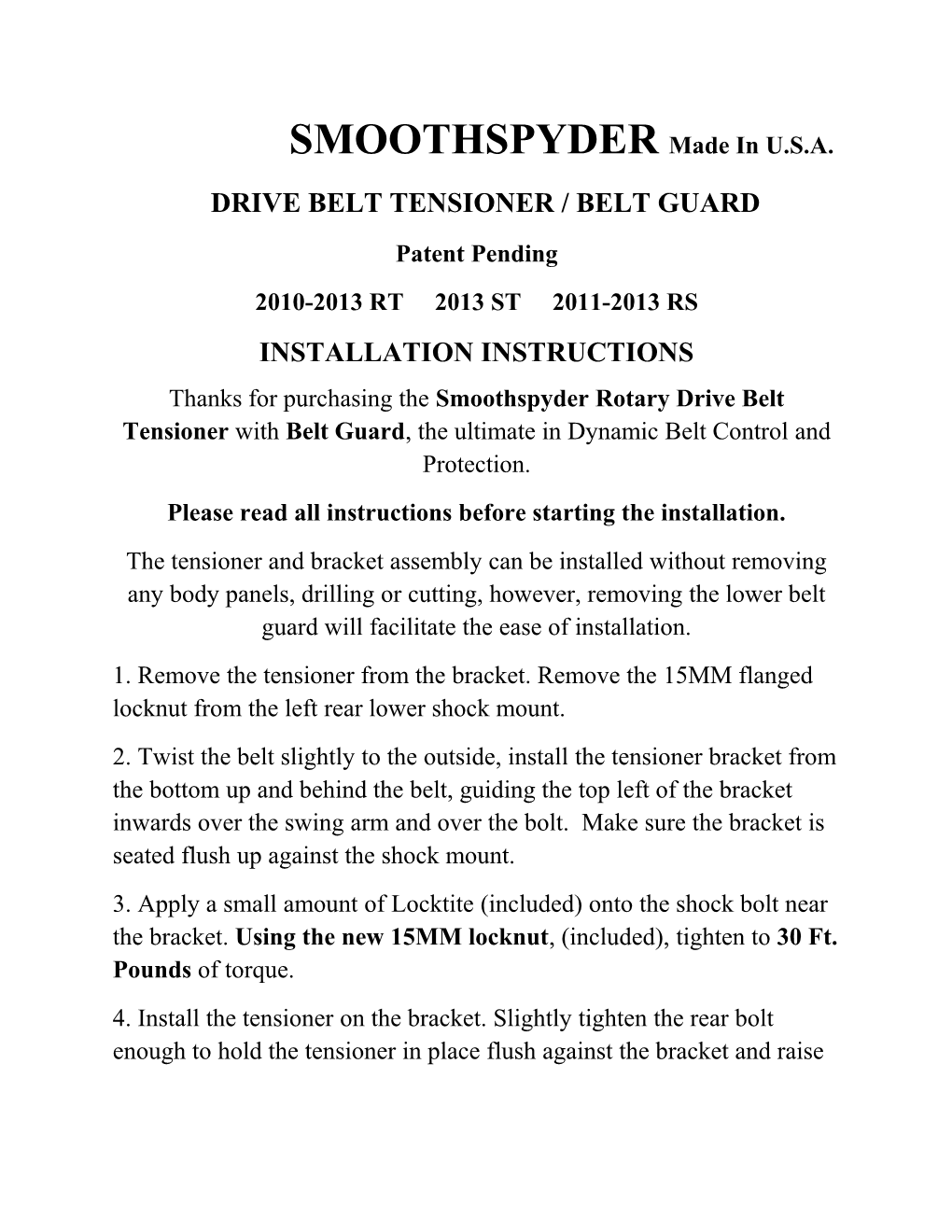Drive Belt Tensioner / Belt Guard