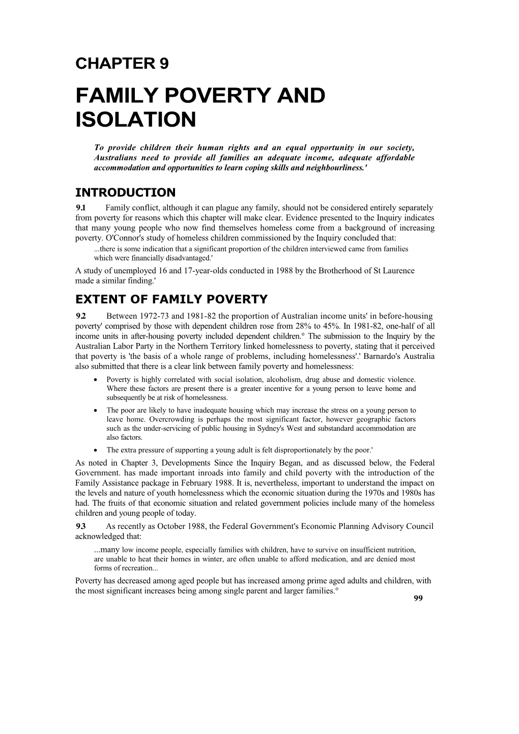 Family Poverty And