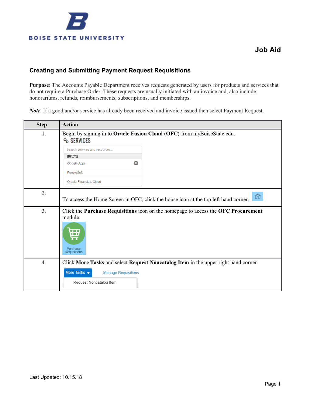 Creating and Submitting Payment Request Requisitions