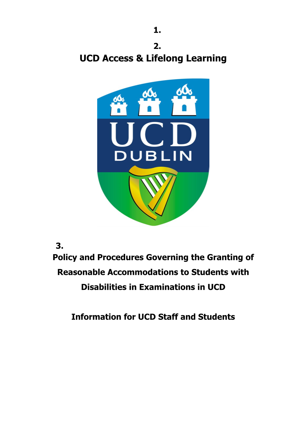 UCD Access & Lifelong Learning