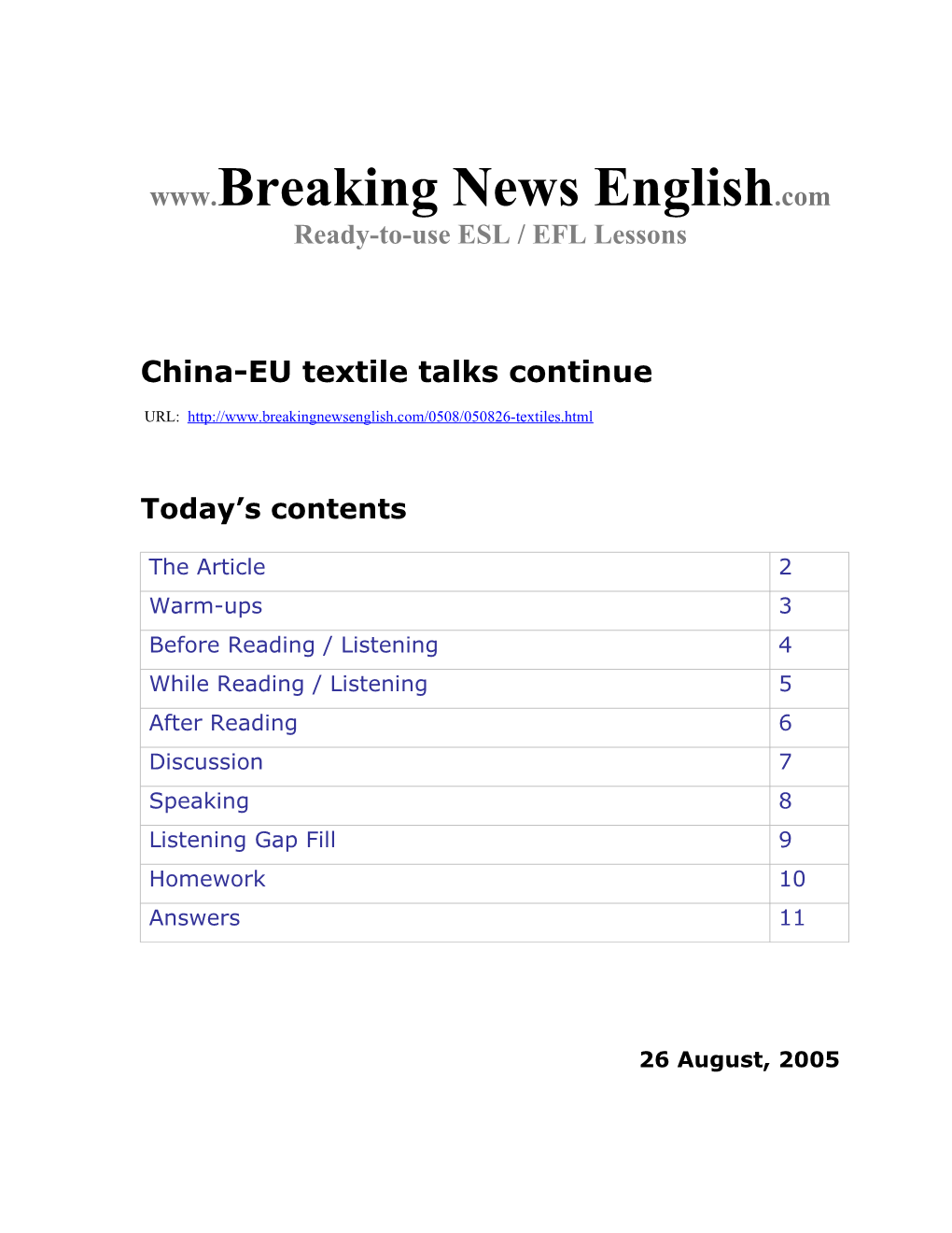 China-EU Textile Talks Continue