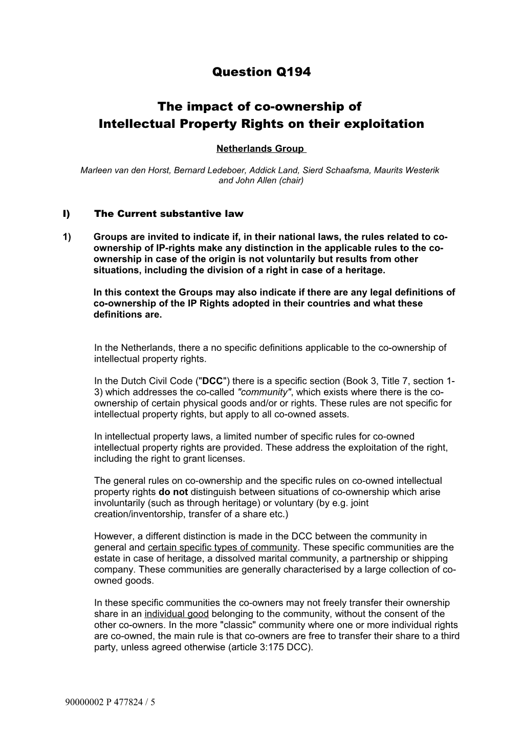 Intellectual Property Rights on Their Exploitation