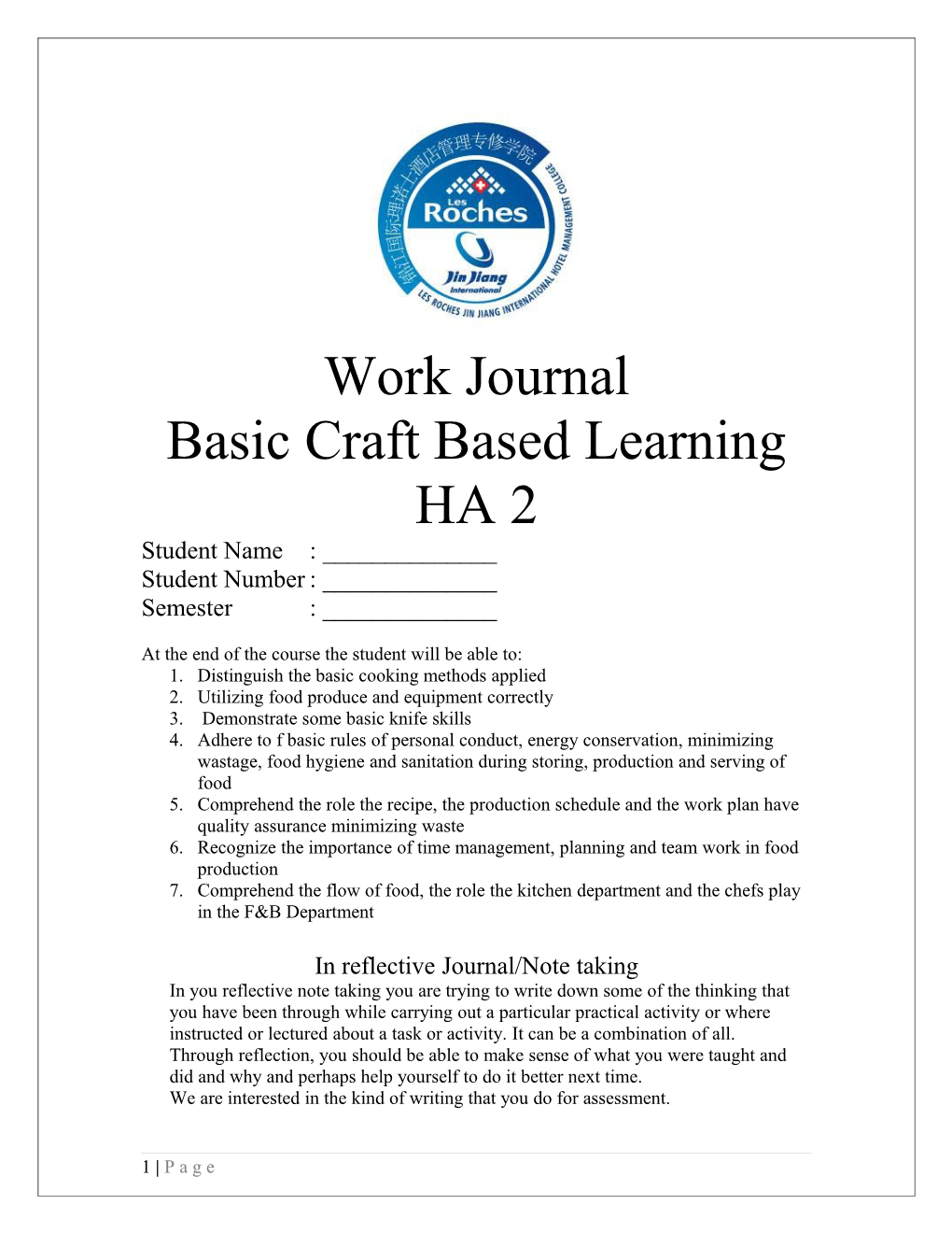 Basic Craft Based Learning HA 2