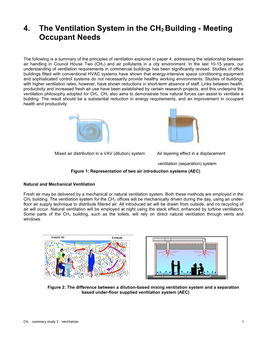 The Ventilation System in the CH2 Building - Study Outline