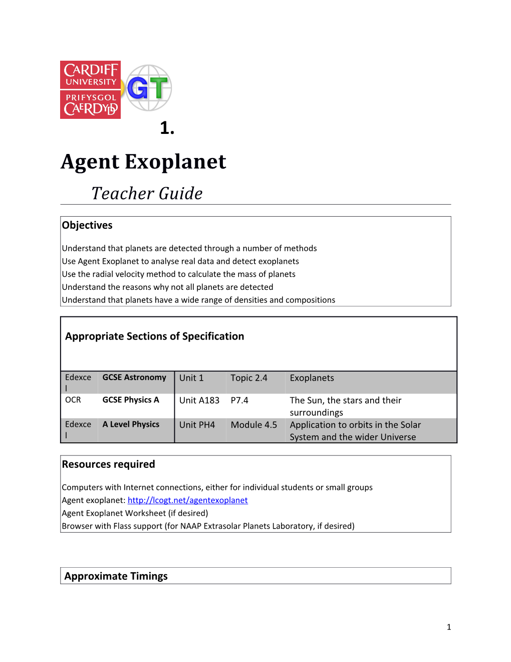 Agent Exoplanet Teacher Resource to Share