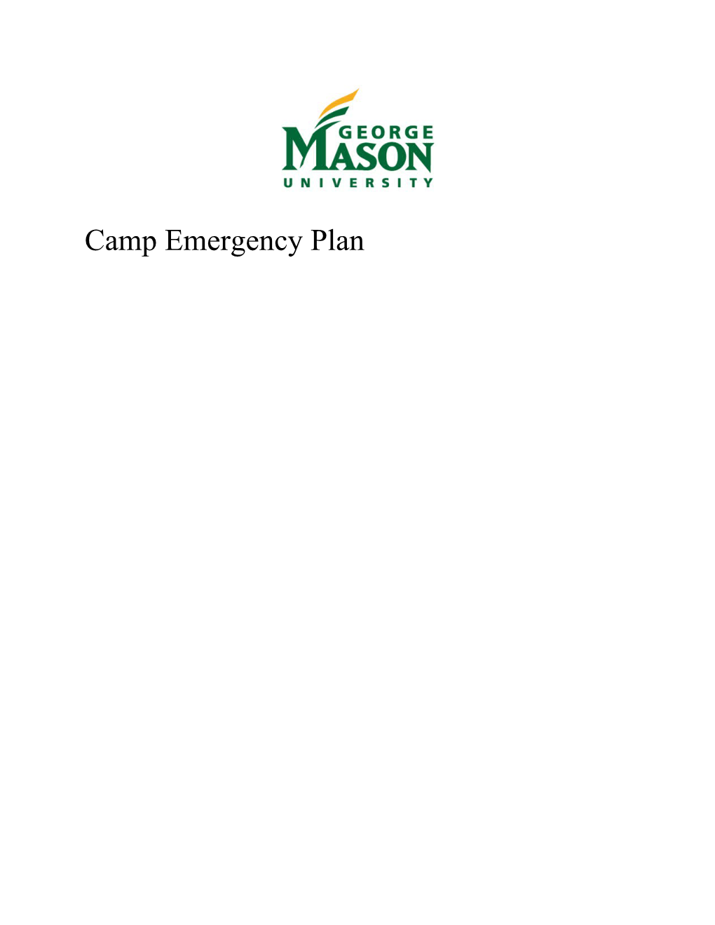 Camp Emergency Plan