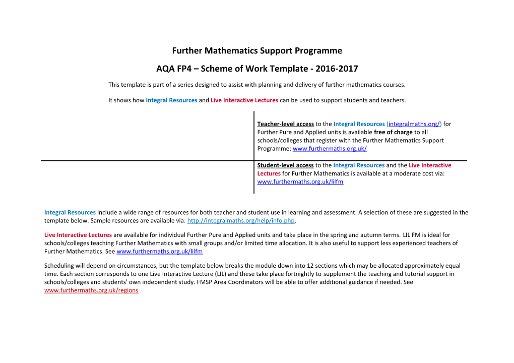 Further Mathematics Support Programme