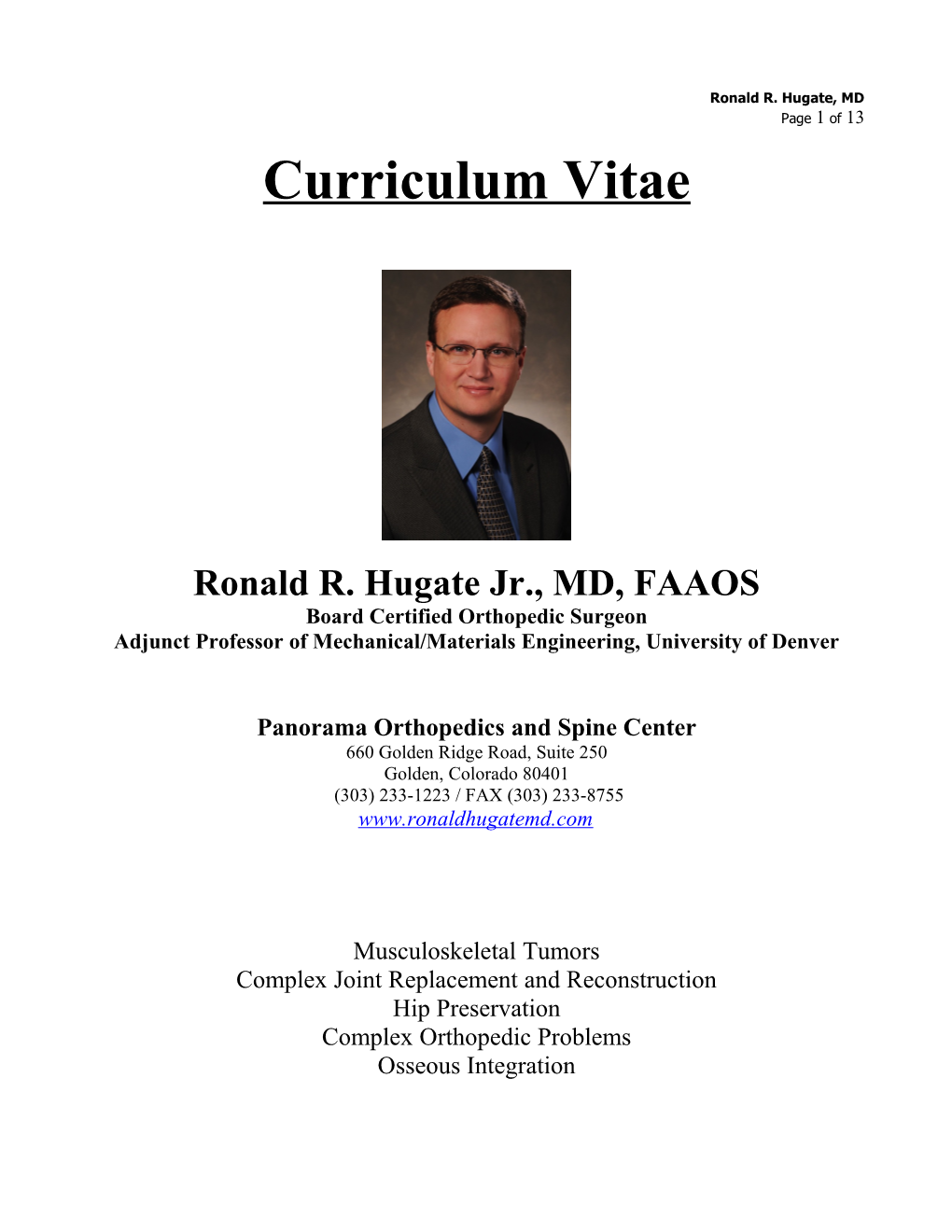 Ronald R. Hugate, MD